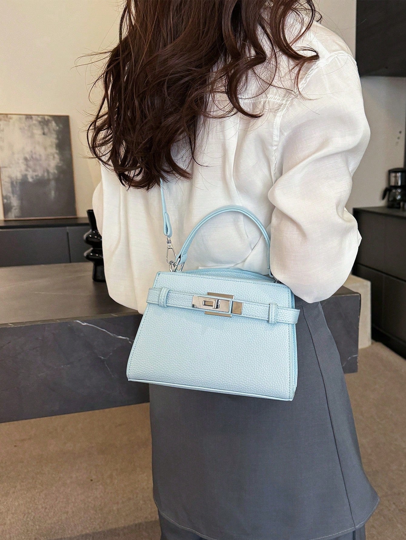 Sac bandoulière femme PU imperméable avec bandoulière réglable
