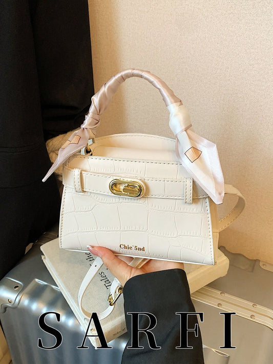 Sac à main femme crocodile PU sangle réglable multifonction