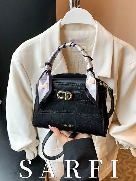 Sac à main femme motif crocodile, sangle ajustable, fermeture magnétique
