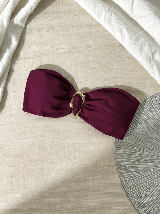 Top de bikini sans bretelle métallique pour femmes