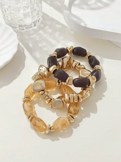Bracelets acryliques épais 3 pièces - Style bohème