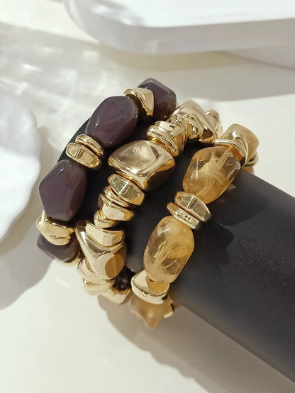Bracelets acryliques épais 3 pièces - Style bohème