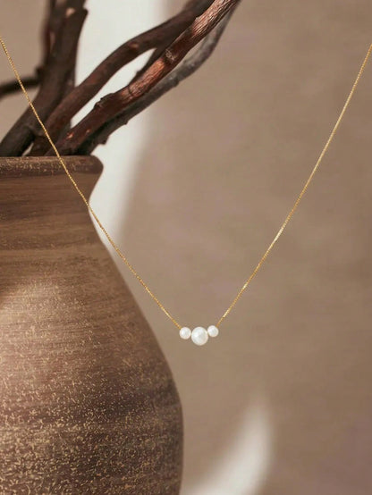 Collier perles fausses minimaliste - Quotidien femme