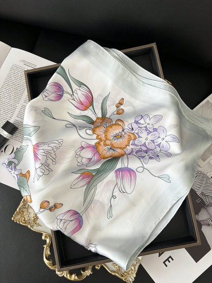 Foulard en satin 70x70cm pour femmes - Imprimé bandana