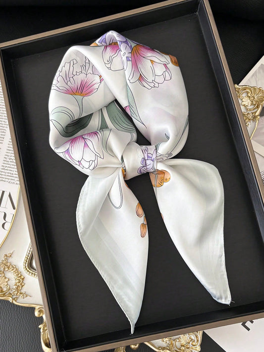 Foulard en satin 70x70cm pour femmes - Imprimé bandana