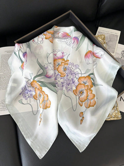 Foulard en satin 70x70cm pour femmes - Imprimé bandana