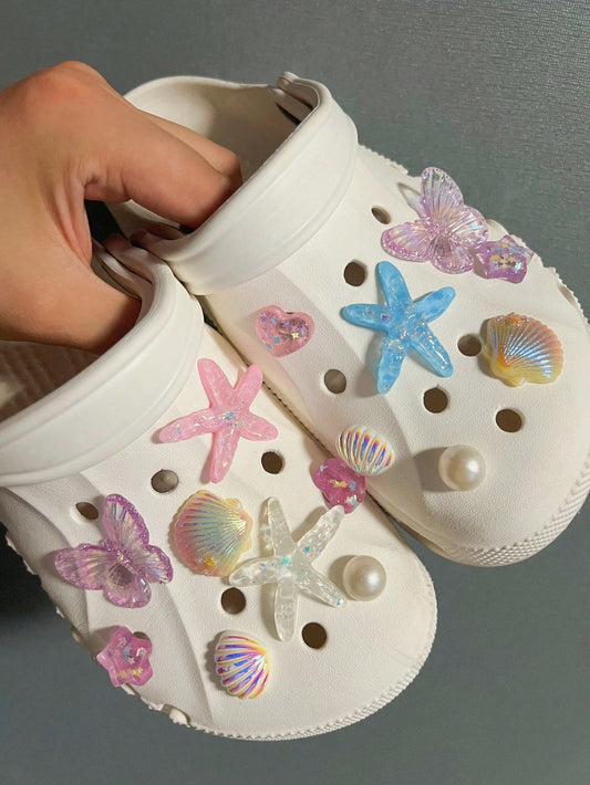 15 pièces Résine Étoile de Mer Charm DIY Accessoires Chaussures