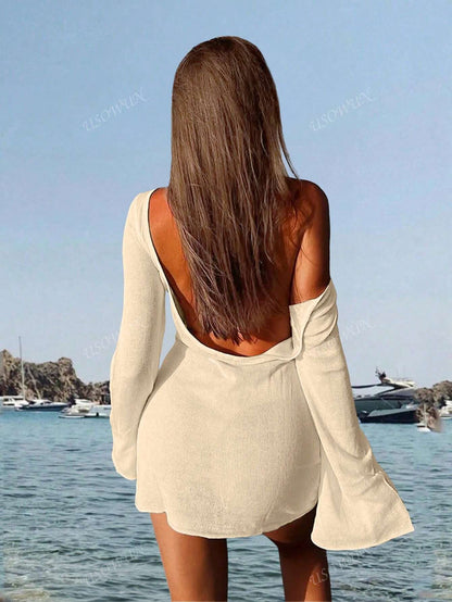 Robe transparente dos nu pour plage