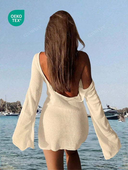 Robe transparente dos nu pour plage