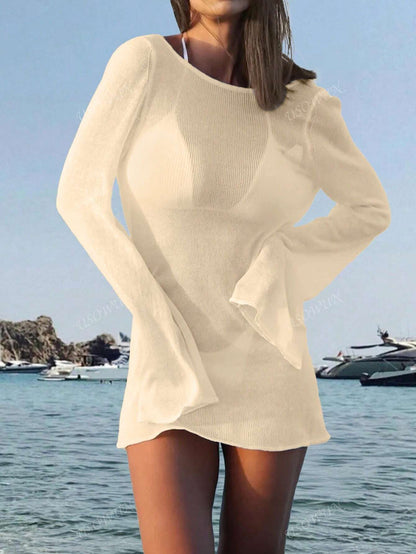 Robe transparente dos nu pour plage
