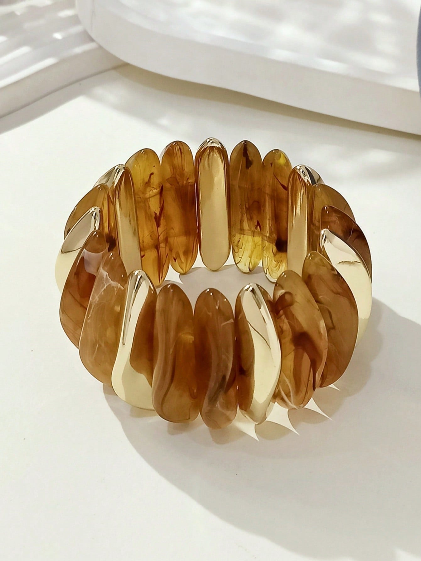 Bracelet acrylique perlé épais boho pour femmes