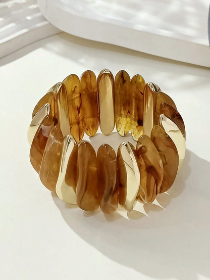 Bracelet acrylique perlé épais boho pour femmes