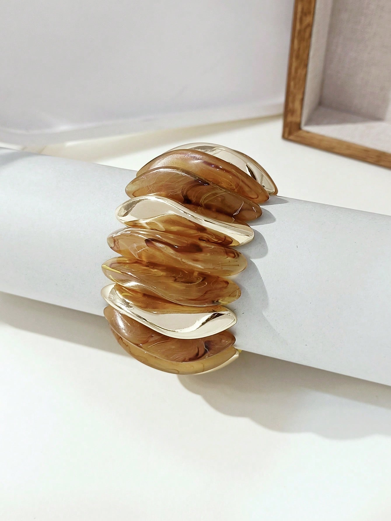 Bracelet acrylique perlé épais boho pour femmes