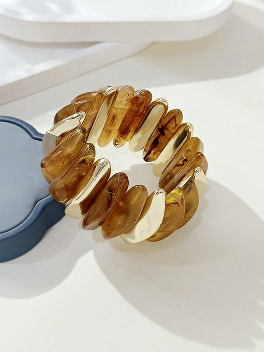 Bracelet acrylique perlé épais boho pour femmes