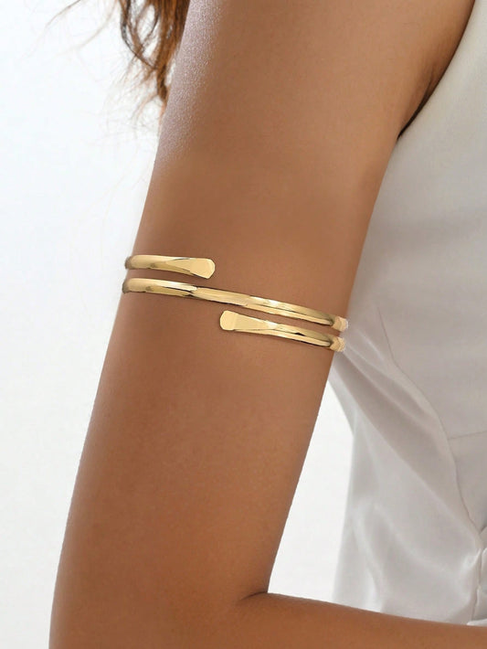 Bracelet double couche or minimaliste 2 pièces