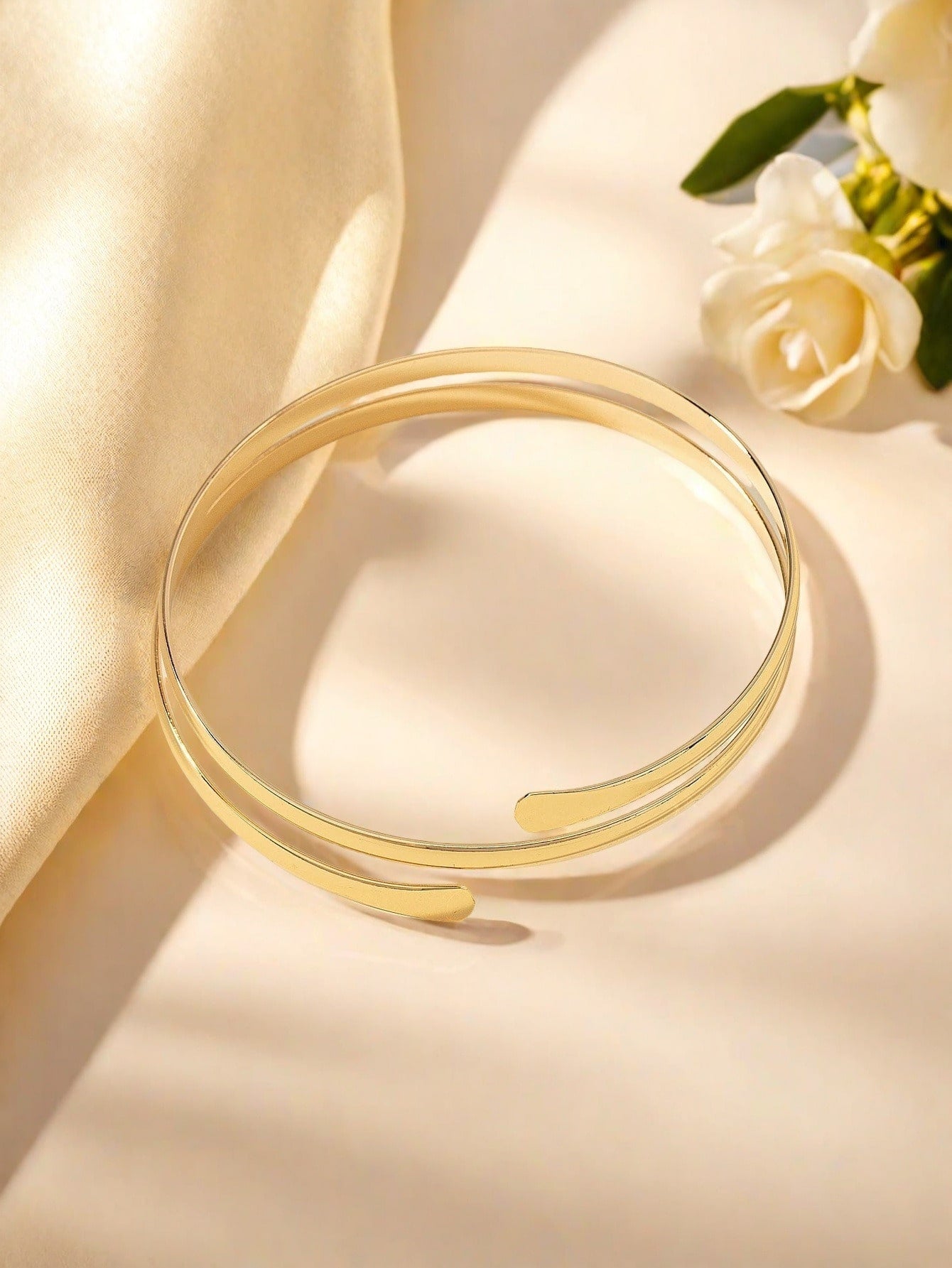Bracelet double couche or minimaliste 2 pièces