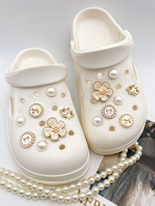 14 pièces clips chaussures décoratifs perles strass DIY