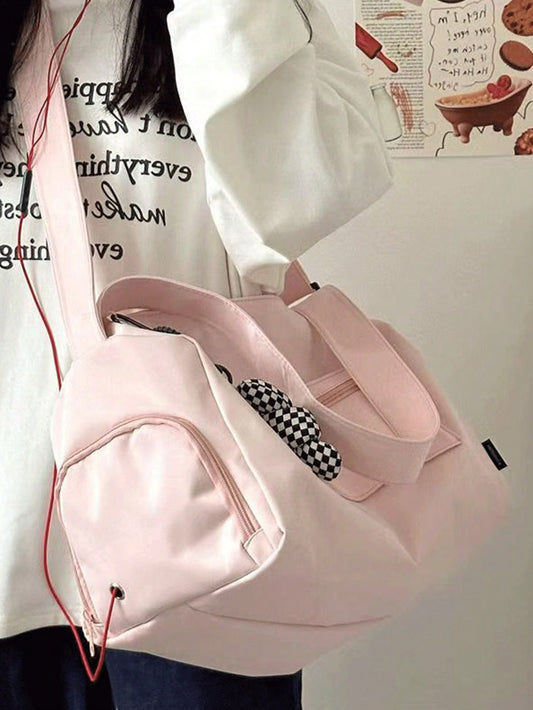 Sac bandoulière pliable grande capacité, plusieurs poches, pour école et voyage