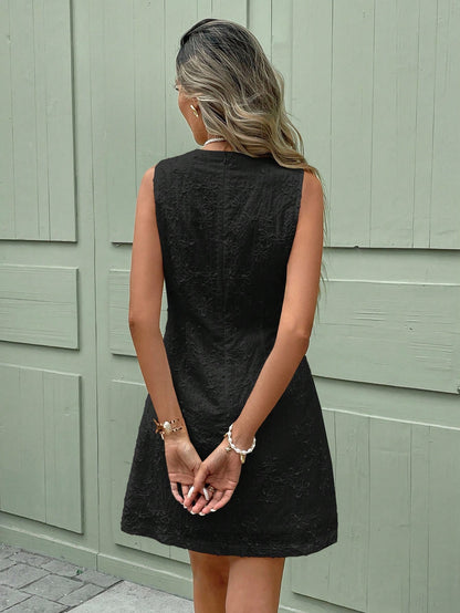 Robe mini femme jacquard laçage décontractée