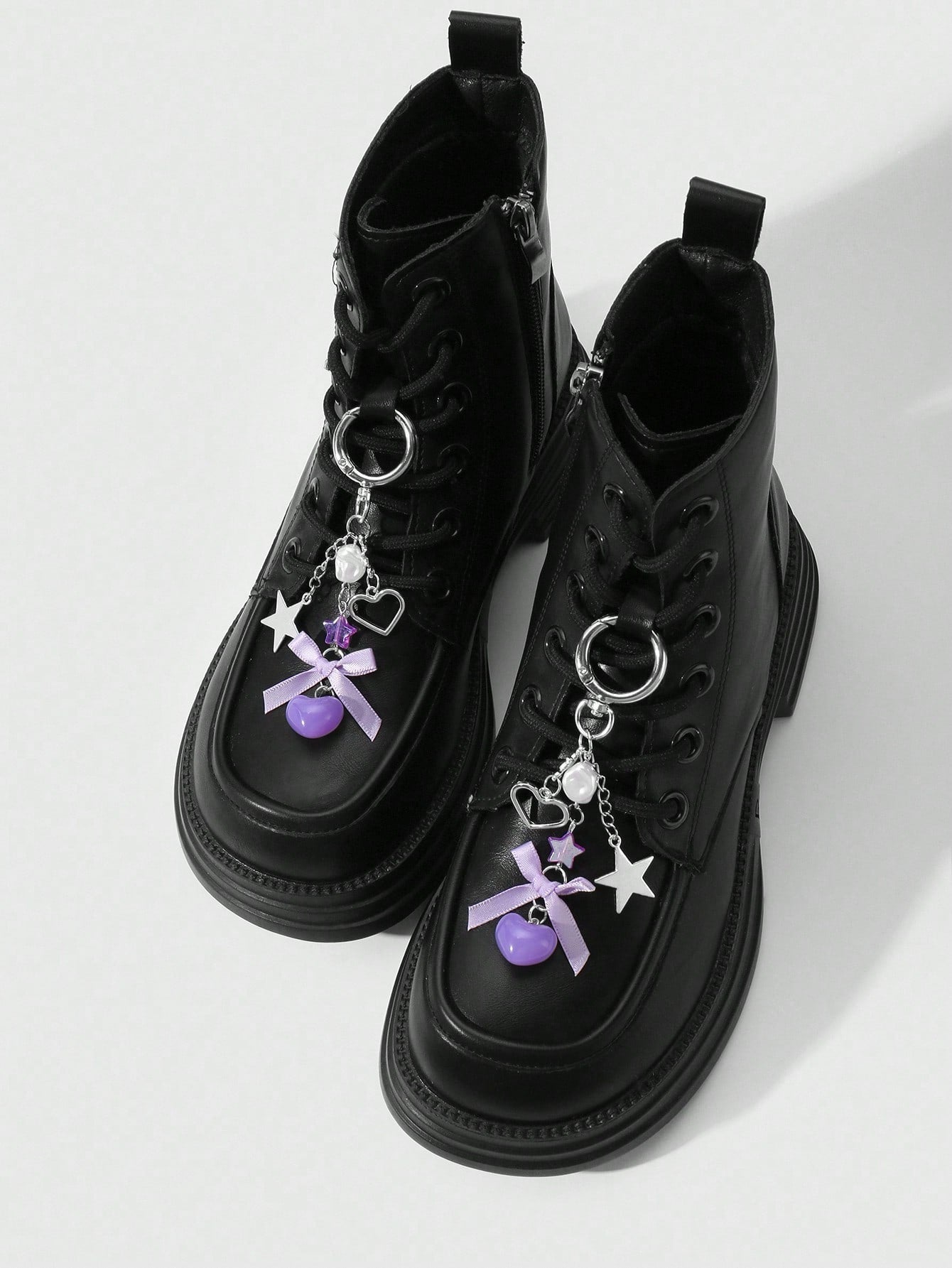 Clips à chaussures nœud ruban violet - 2 pièces