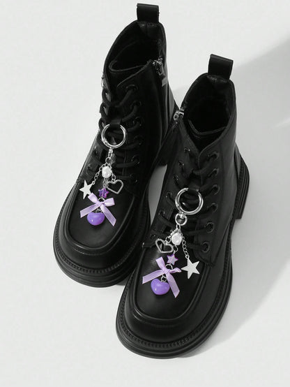 Clips à chaussures nœud ruban violet - 2 pièces