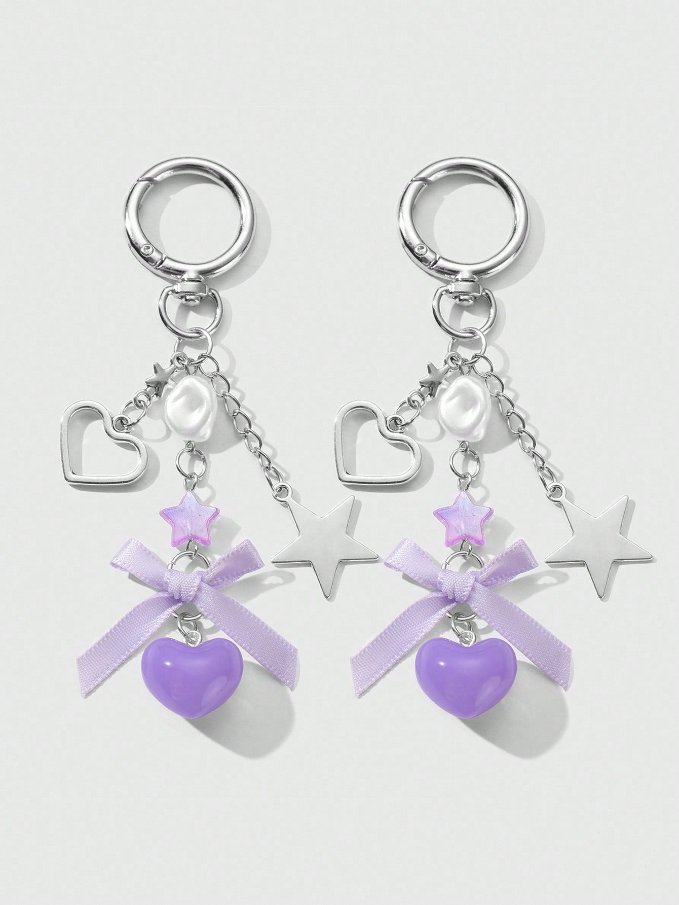 Clips à chaussures nœud ruban violet - 2 pièces