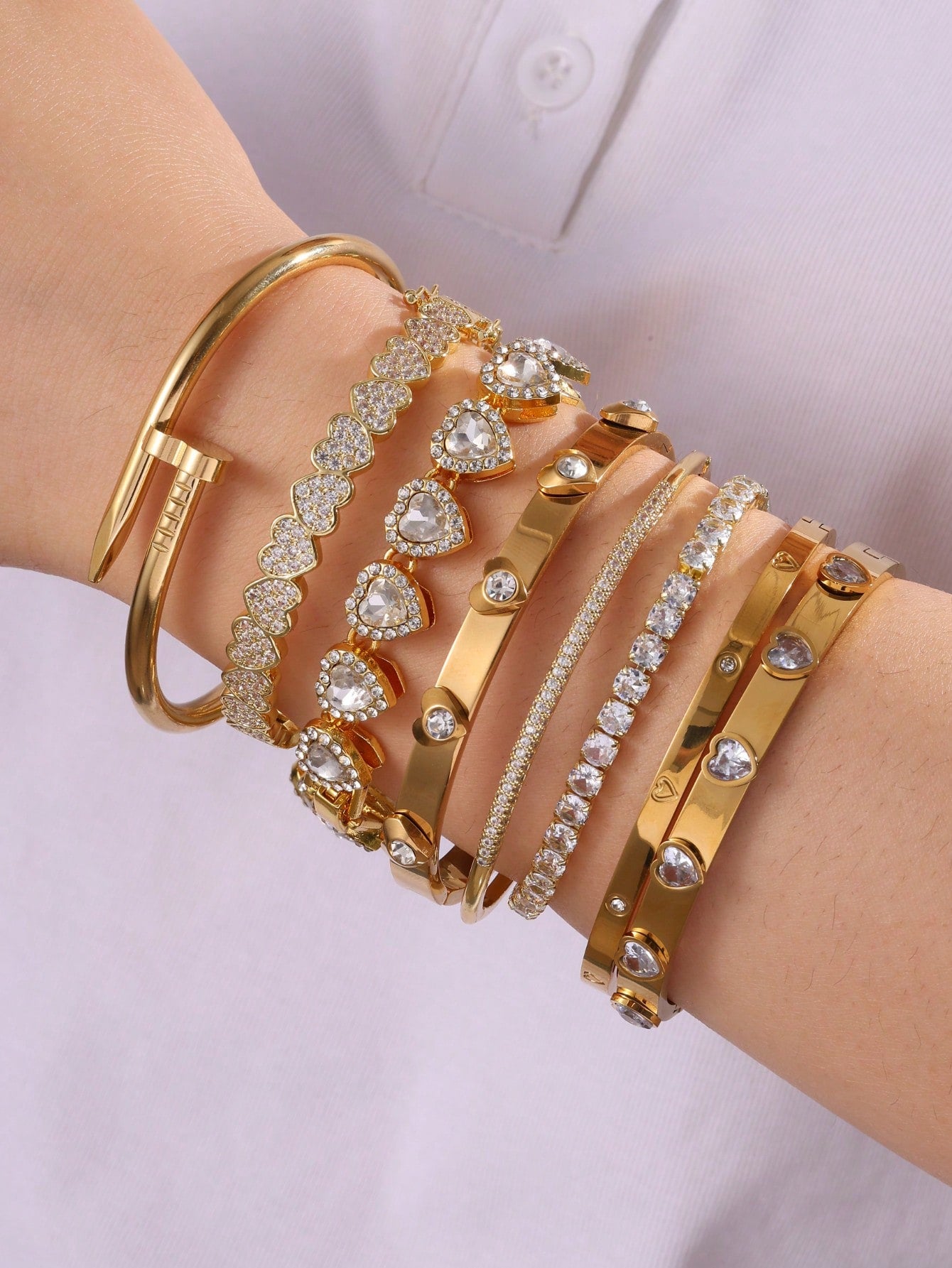 Bracelet cœur acier inoxydable - imperméable - femme