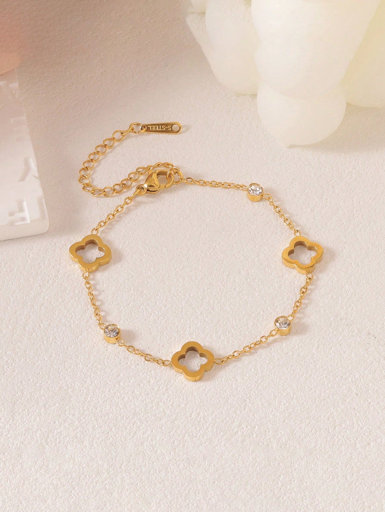 Bracelet trèfle acier inoxydable pour femme - Imperméable