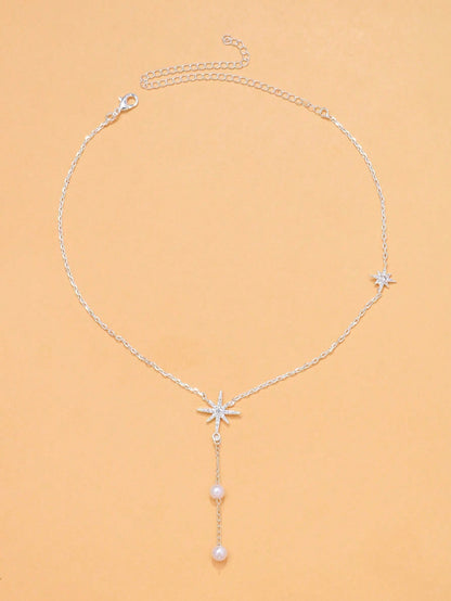Collier ras du cou octogonal micro-diamants pour femmes