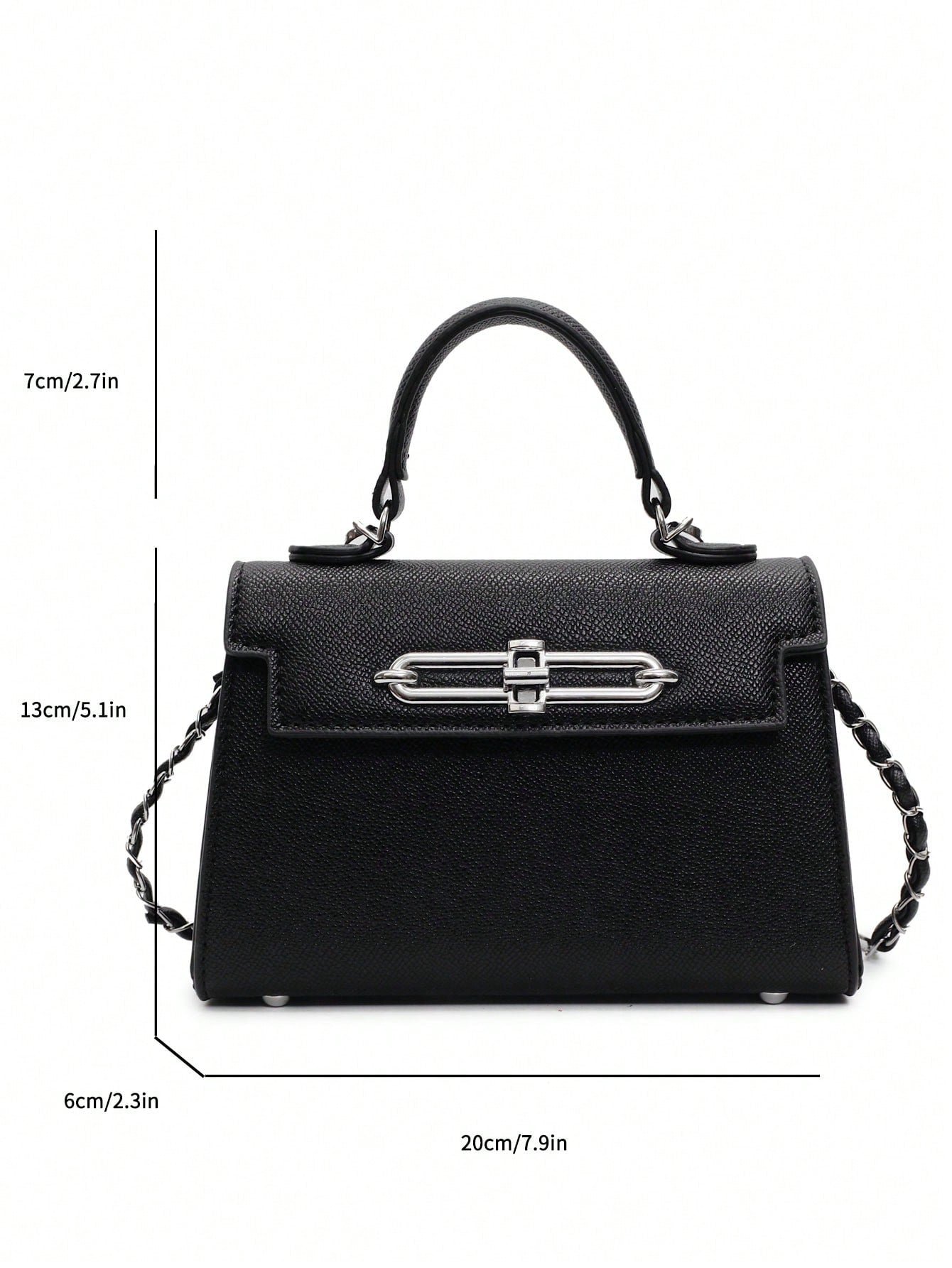 Sac à main minimaliste femme, bandoulière réglable, fermeture serrure