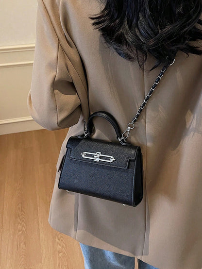Sac à main minimaliste femme, bandoulière réglable, fermeture serrure