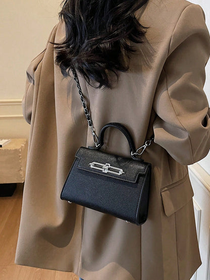 Sac à main minimaliste femme, bandoulière réglable, fermeture serrure