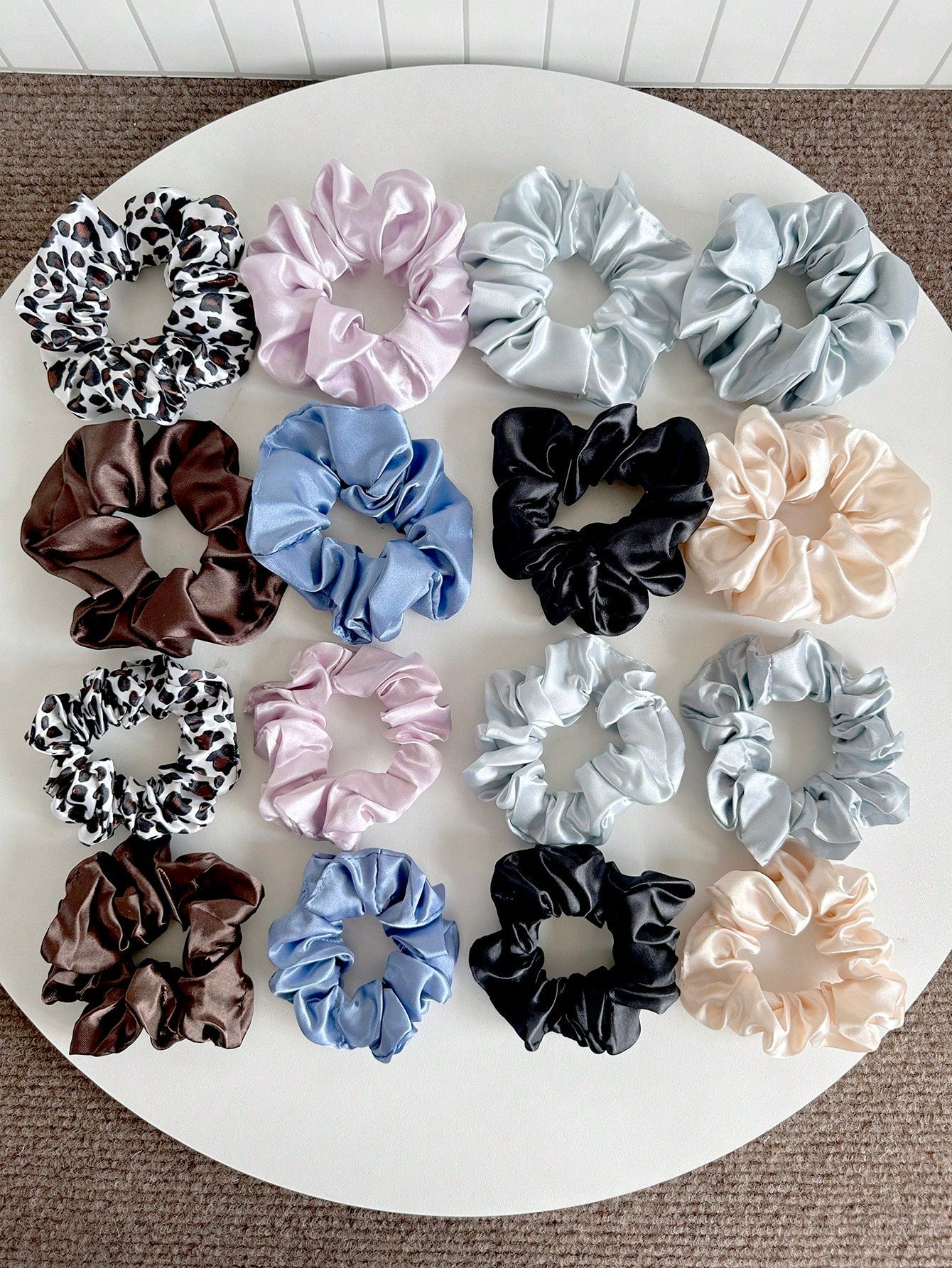 16 Élastiques Satin Doux pour Cheveux - Haute Élasticité