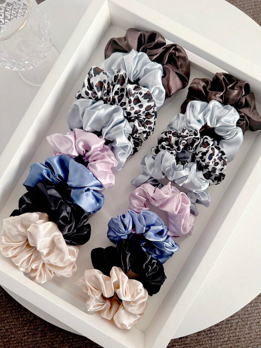 16 Élastiques Satin Doux pour Cheveux - Haute Élasticité