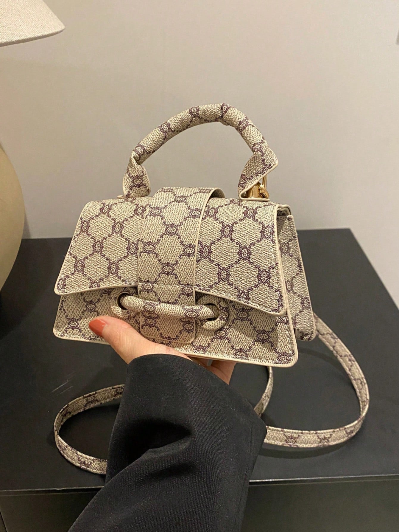 Sac à main carré mini pour femme, couleur unie, polyvalent