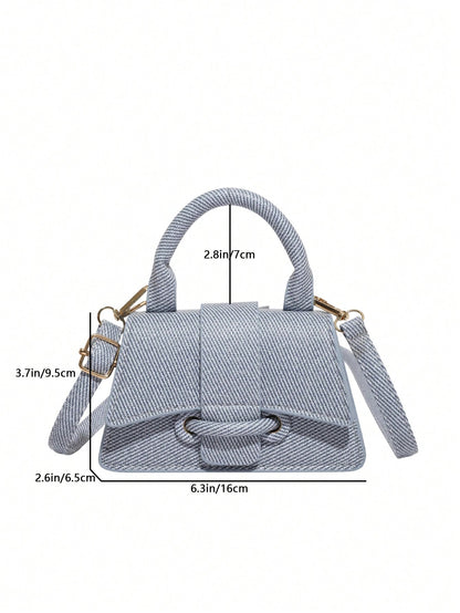 Sac à main carré mini pour femme, couleur unie