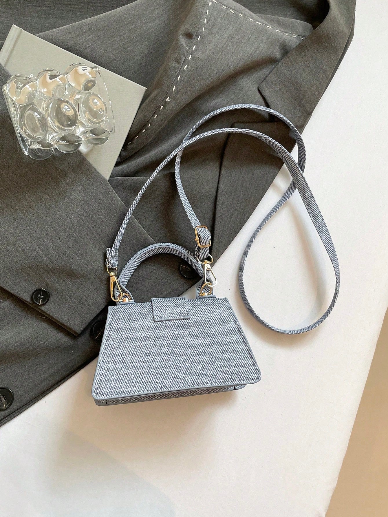 Sac à main carré mini pour femme, couleur unie