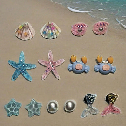 14 Charms Chaussures Monde Marin - Étoiles de Mer, Perles, Coquillages
