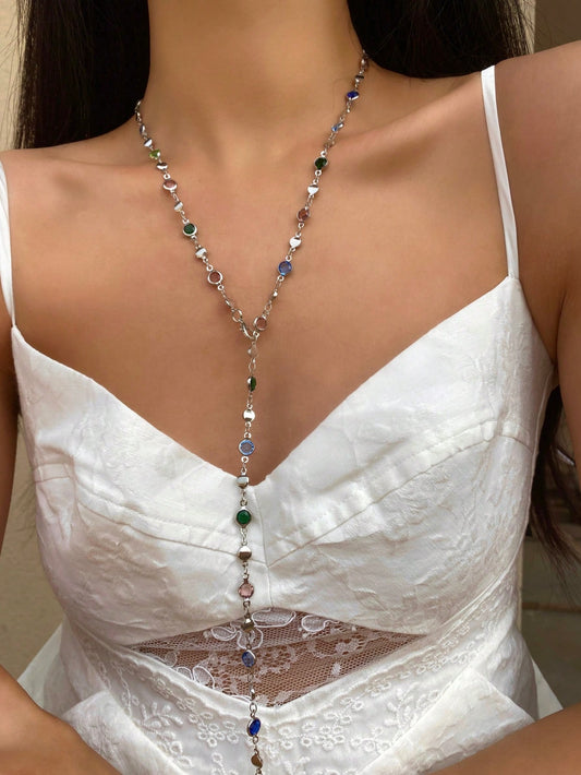 Collier pendentif doré/argenté brillant - 1 pièce