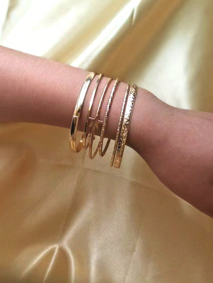 6 bracelets joncs étoilés pour femmes