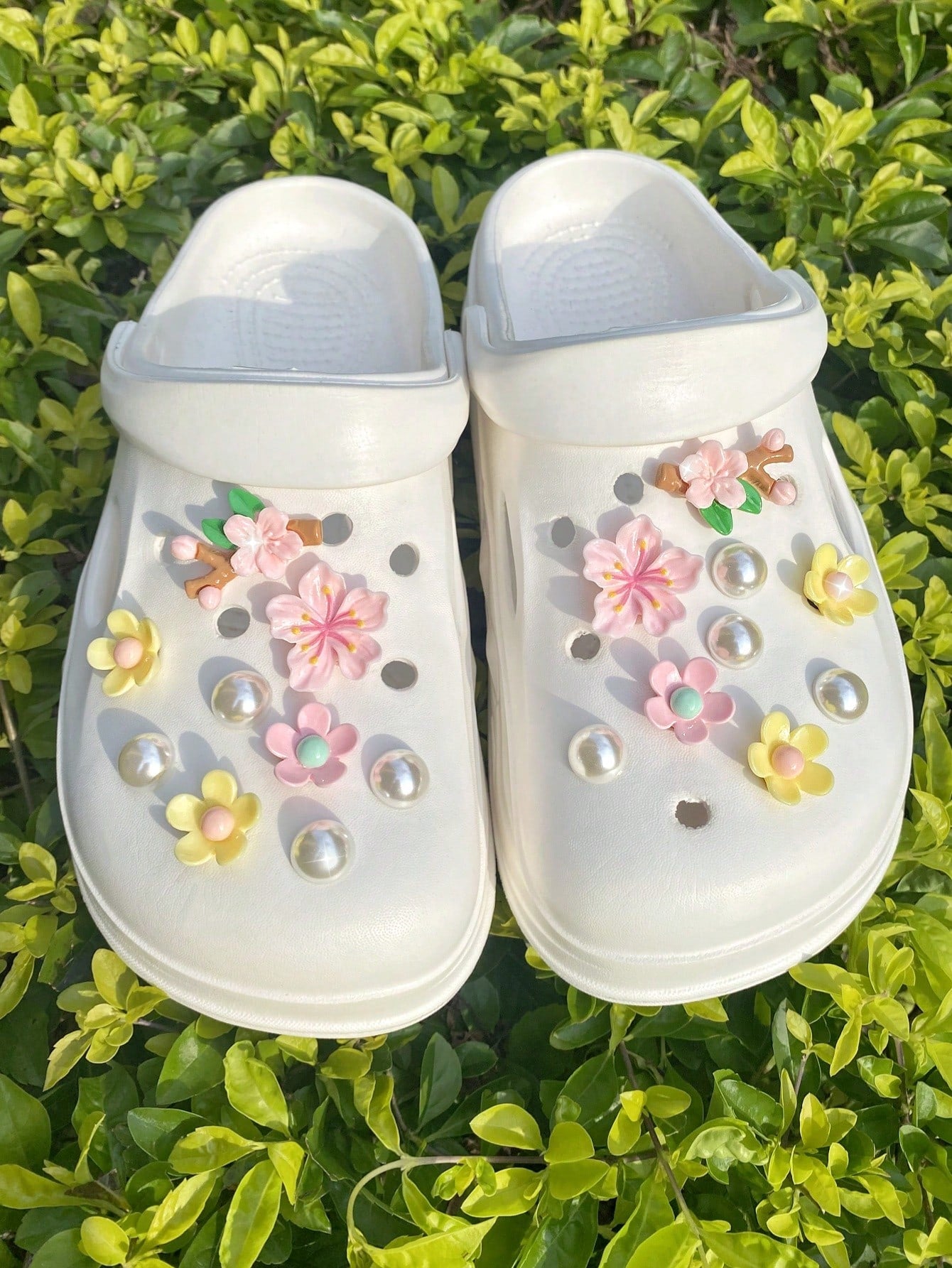 Clips à chaussures perles fleurs 18 pièces DIY