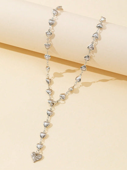 Collier long en or/argent chaîne Y pour décolleté