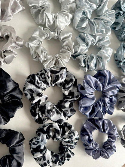 16 Élastiques à Cheveux Satin - Unis et Léopard