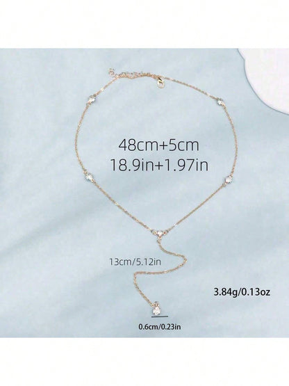 Collier Y en cristal avec pendentif et gland
