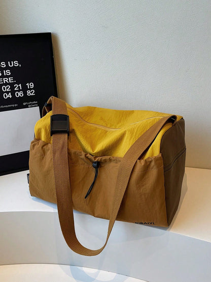 Sac bandoulière grande capacité léger, poches multiples, idéal voyages