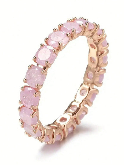 Bague de fiançailles bohème zircone rose, vert ou bleu aqua