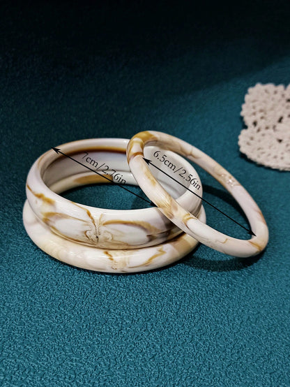 Bracelet acrylique rétro 3 pièces - Multicolore pour femmes